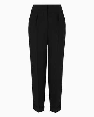 ASV fabric trousers with pleats and turn-ups at the bottom