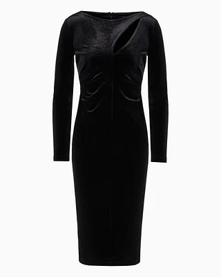 Velvet longuette dress with cut-out