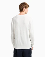 Armani Exchange - ASV Tone-on-tone Logo Crewneck Sweater, Man, White, Size:
