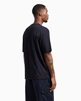Armani Exchange - Regular fit T-shirt with logo print, Man, Navy Blue, Size:
