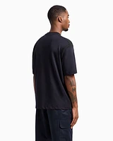 Armani Exchange - Regular fit T-shirt with logo print, Man, Navy_blue, Size: