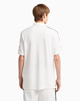 Armani Exchange - Regular fit piquet polo with shoulder bands, Man, White, Size: