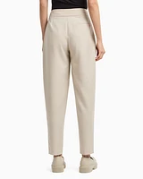 Armani Exchange - Twill pleated trousers, Woman, Beige, Size: