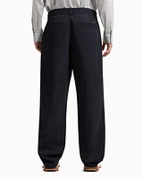 Armani Exchange - Over-fit trousers stretch cotton denim, Man, Navy Blue, Size: