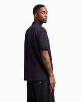 Armani Exchange - Regular fit polo shirt with tone-on-tone allover logo, Man, Navy Blue, Size:
