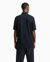 Armani Exchange - Regular fit piquet polo with shoulder bands, Man, Navy Blue, Size: