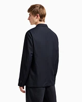 Armani Exchange - Single-breasted two-button jacket flowing fabric, Man, Navy_blue, Size: