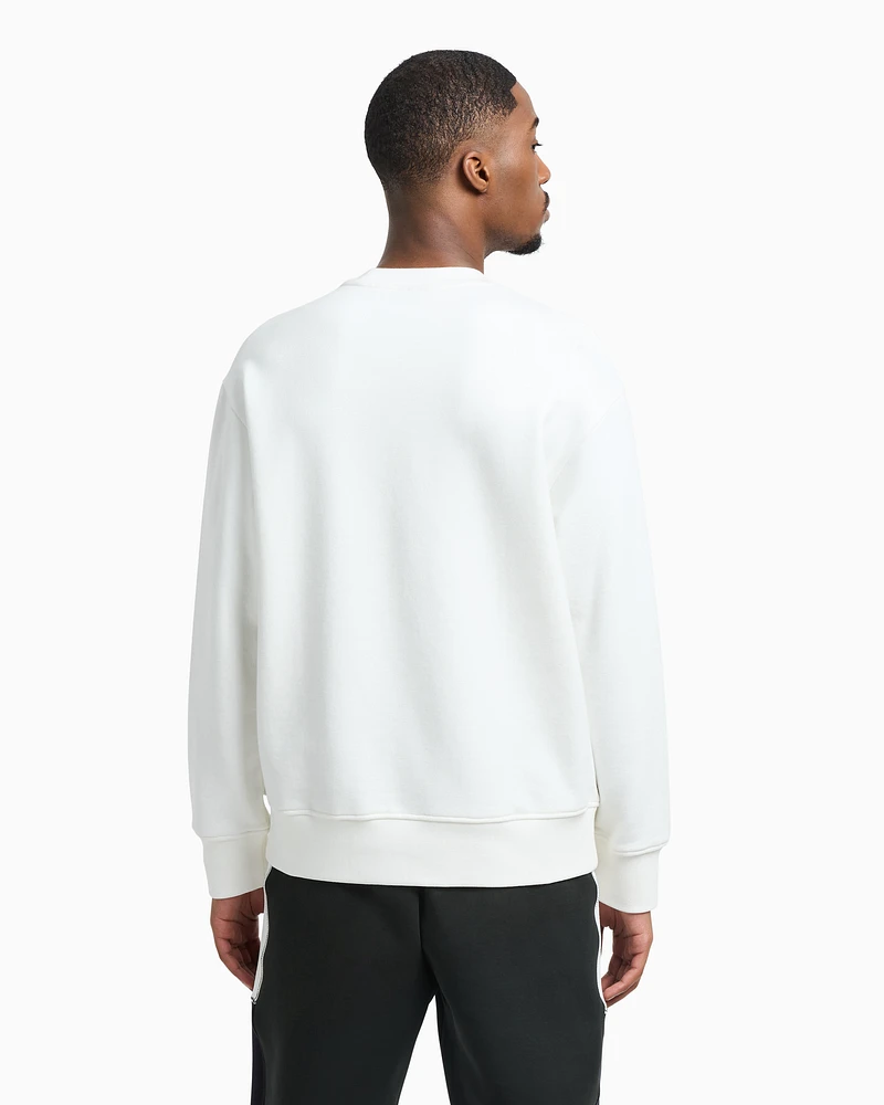Armani Exchange - Crewneck sweatshirt with logo print on the chest, Man, White, Size: