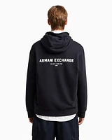 Armani Exchange - Zip-up hoodie with Milan/New York print on the back, Man, Navy Blue, Size: