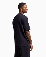 Armani Exchange - Regular fit T-shirt with logo print, Man, Navy Blue, Size: