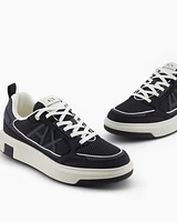 Armani Exchange -  Mesh sneakers with logo on the side, Man, Navy Blue, Size: