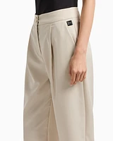 Armani Exchange - Twill pleated trousers, Woman, Beige, Size: