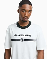 Armani Exchange - Regular fit T-shirt with logo print, Man, White, Size: