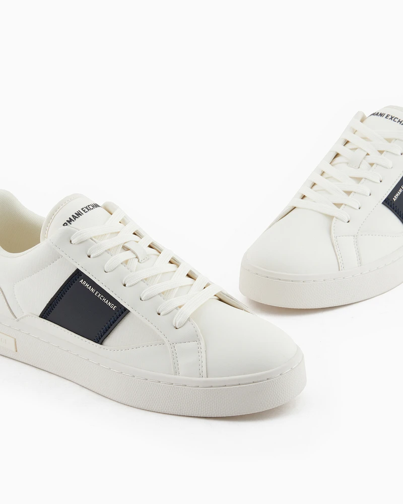 Armani Exchange - Sneakers with contrasting side band, Man, White, Size: 5M