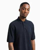 Armani Exchange - Regular fit piquet polo with shoulder bands, Man, Navy Blue, Size: