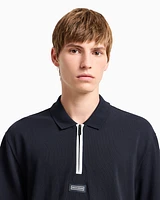 Armani Exchange - Regular fit polo with zip, Man, Navy Blue, Size: