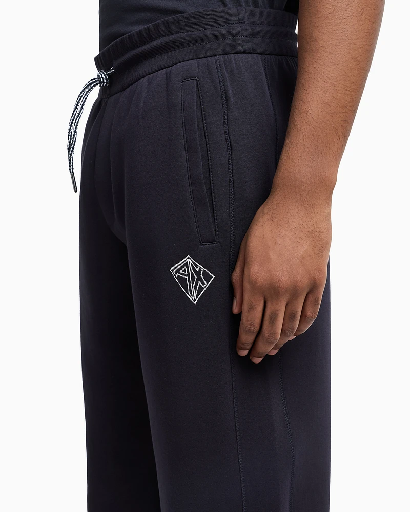 Armani Exchange - Jogger pants sweatshirt with contrasting inserts, Man, Navy Blue, Size: