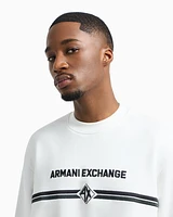 Armani Exchange - Crewneck sweatshirt with logo print on the chest, Man, White, Size:
