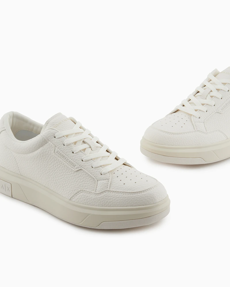Armani Exchange - Basic sneakers with stitching, Man, White, Size: