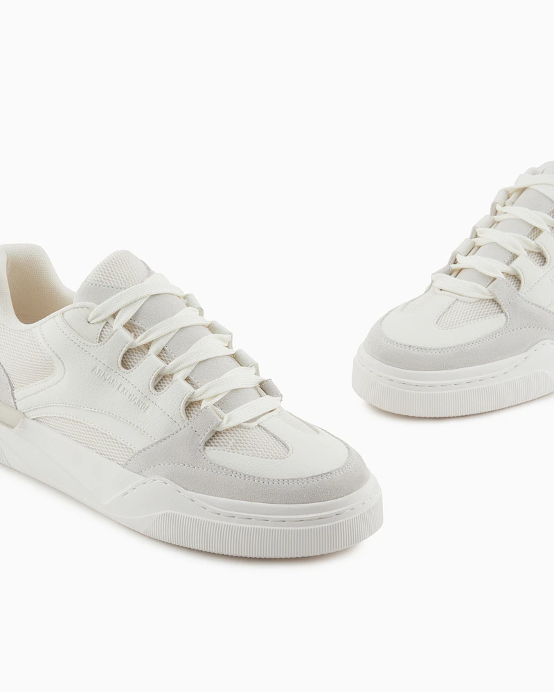 Armani Exchange - Oversized sneakers with contrasting inserts, Man, White, Size: