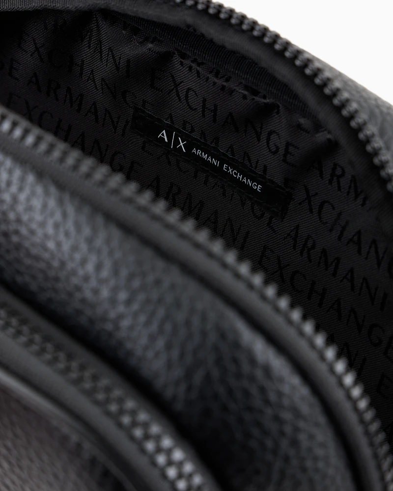 Armani Exchange - Bum bag with embossed logo and two pockets, Man, Black, Size: TU