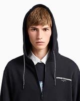 Armani Exchange - Zip-up hoodie with Milan/New York print on the back, Man, Navy Blue, Size: