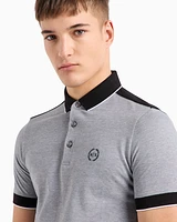 Armani Exchange - Cotton polo with contrasting details, Man, Black, Size: M