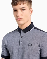 Armani Exchange - Cotton polo with contrasting details, Man, Navy Blue, Size: