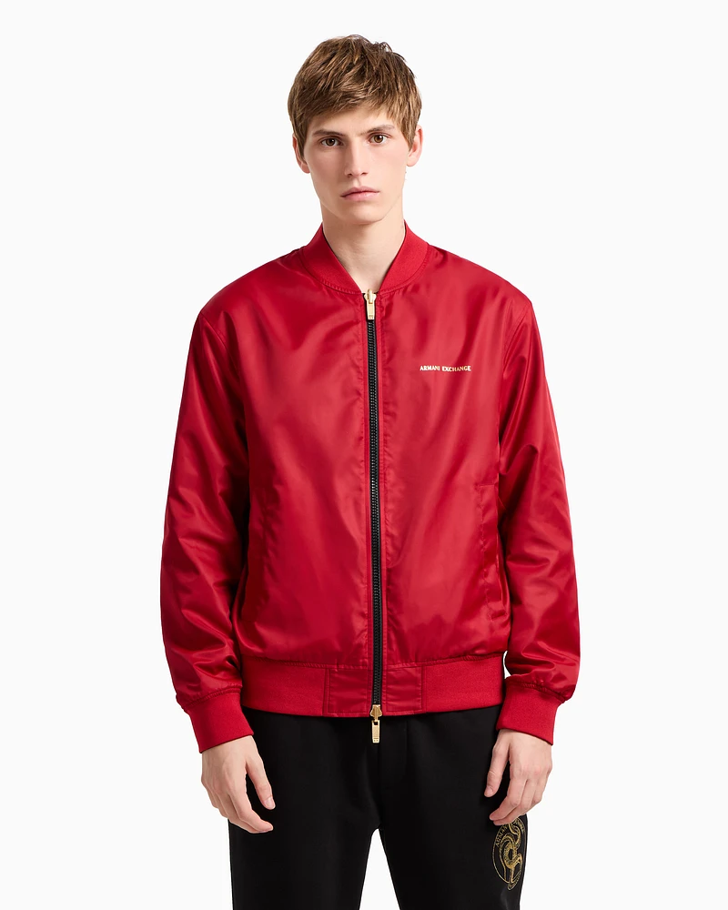 Armani Exchange - Reversible Satin Bomber, Man, Black, Size: M