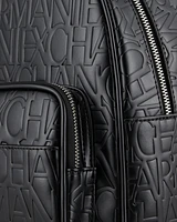 Armani Exchange - Backpack with allover embossed logo, Woman, Black, Size: TU