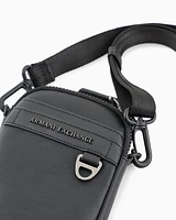 Armani Exchange - Small rectangular shoulder bag with hook, Man, Black, Size: TU