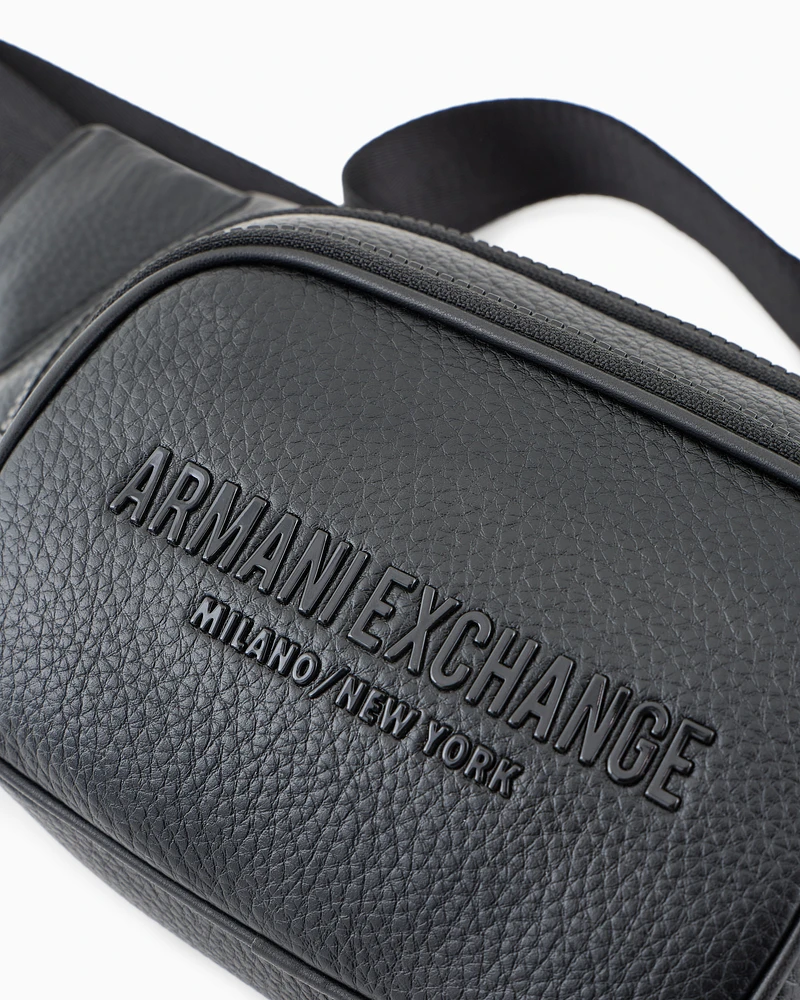 Armani Exchange - Bum bag with embossed logo and two pockets, Man, Black, Size: TU