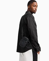 Armani Exchange - Small rectangular shoulder bag with hook, Man, Black, Size: TU