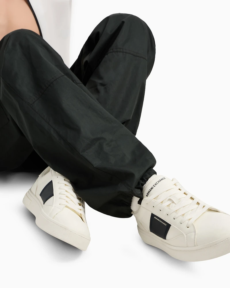Armani Exchange - Sneakers with contrasting side band, Man, White, Size: 5M