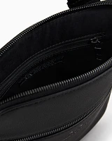 Armani Exchange - Semi-rigid flat shoulder bag with external pocket, Man, Black, Size: TU