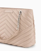 Armani Exchange - Quilted shopper bag with chain handles, Woman, Pink, Size: TU