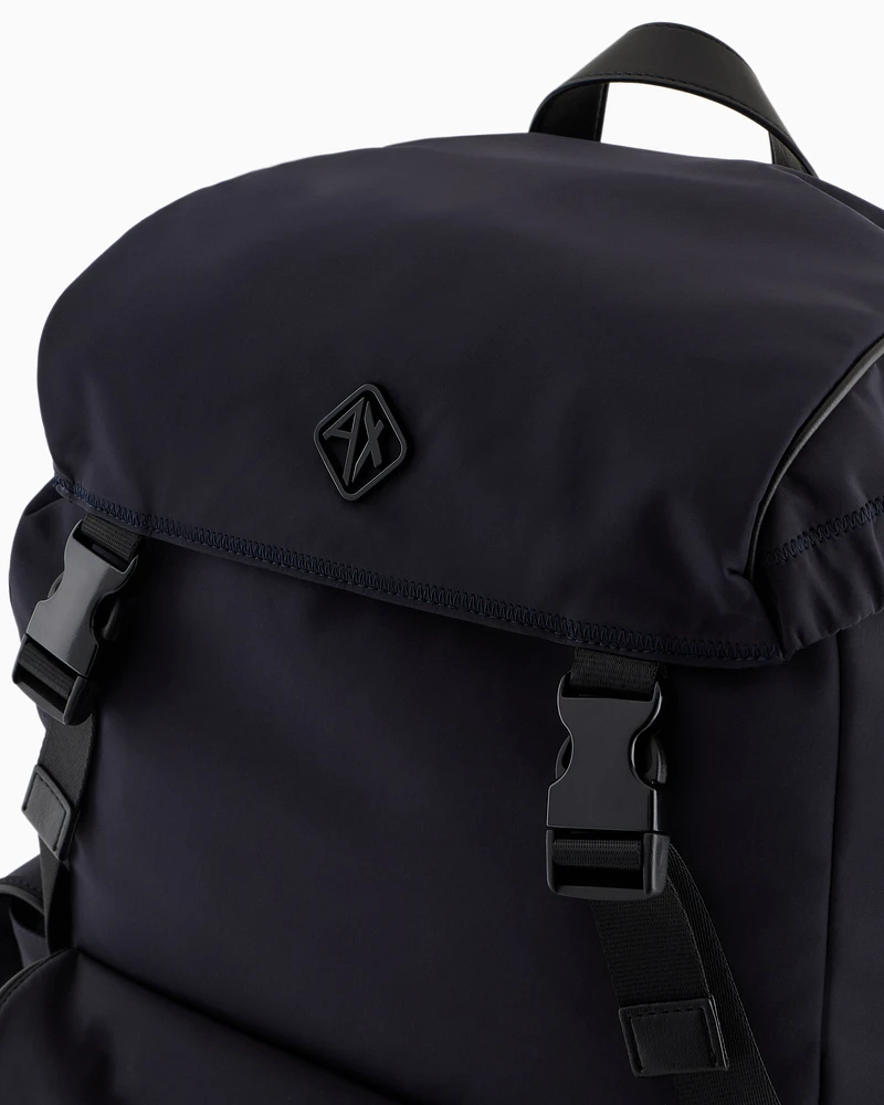 Armani Exchange - Rectangular backpack with external pockets, Man, Navy Blue, Size: TU
