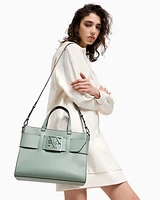 Armani Exchange - Large tote bag with double handles and shoulder strap, Woman, Green, Size: TU