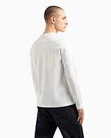 Armani Exchange - Long-sleeved T-shirt with embroidered logo, Man, White, Size: