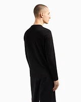 Armani Exchange - Long-sleeved T-shirt with embroidered logo, Man, Black, Size: