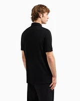 Armani Exchange - Regular fit piquet polo with shoulder bands, Man, Black, Size:
