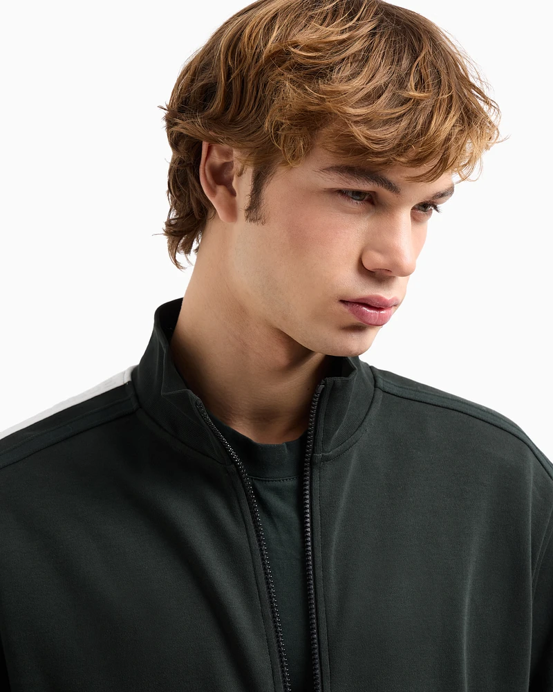 Armani Exchange -  Full zip sweatshirt with logo bands, Man, Green, Size: