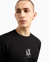 Armani Exchange - Long-sleeved T-shirt with embroidered logo, Man, Black, Size: