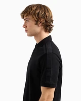 Armani Exchange - Regular fit piquet polo with shoulder bands, Man, Black, Size: