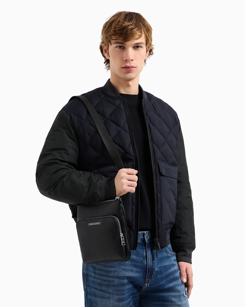 Armani Exchange - Flat shoulder bag, Man, Black, Size: TU