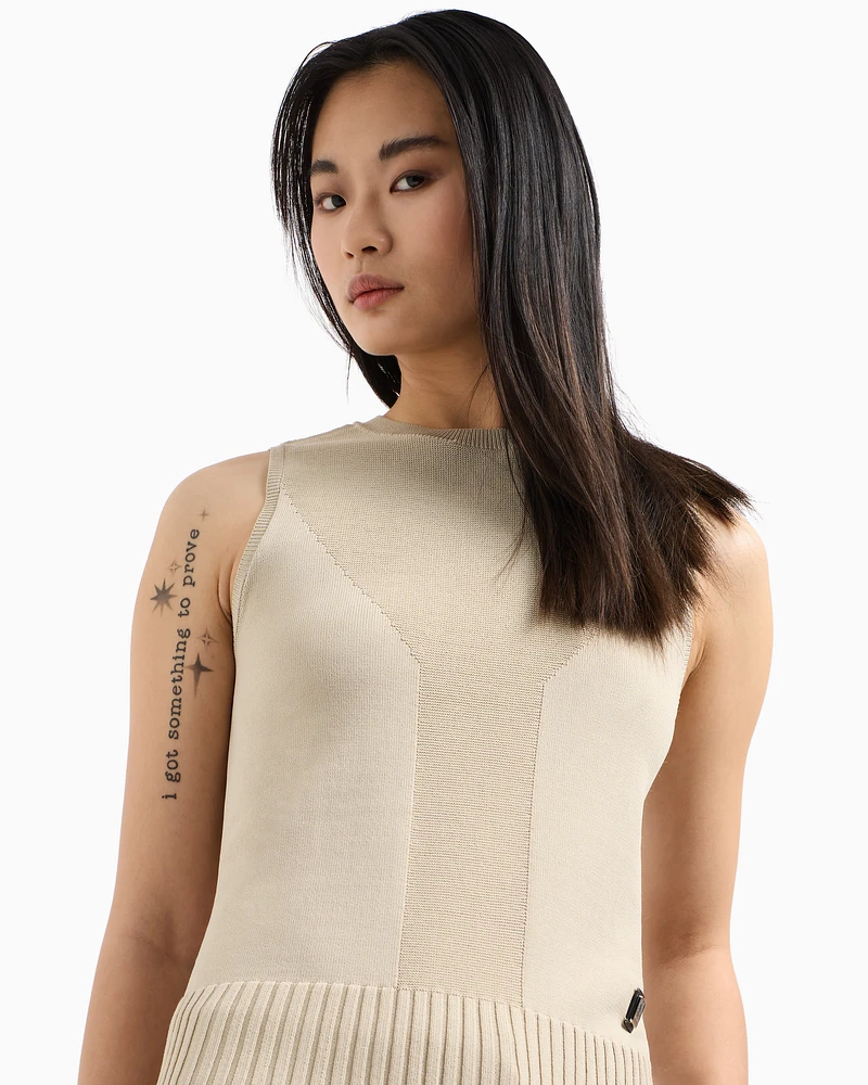 Armani Exchange - ASV Contrast Detail Top, Woman, Beige, Size: XS