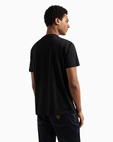 Armani Exchange - Regular fit T-shirt with rhinestone logo, Man, Black, Size: