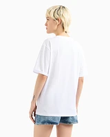 Armani Exchange - Relaxed fit T-shirt with postcard print, Woman, White, Size:
