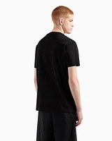Armani Exchange - Regular fit T-shirt with embossed logo, Man, Black, Size:
