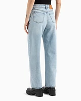 Armani Exchange - Relaxed fit jeans ASV rigid denim, Woman, Blue, Size: